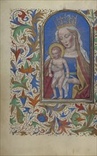The Virgin and Child; Ghent, probably, Belgium; about 1450 - 1455; Tempera colors, gold leaf, and ink on parchment; Leaf: 19.4
