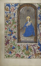 The Virgin and Child Enthroned within a Church; Ghent, probably, Belgium; about 1450 - 1455; Tempera colors, gold leaf, and ink