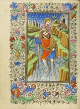 Saint Christopher Carrying the Christ Child; Master of Sir John Fastolf, French, active before about 1420 - about 1450, France