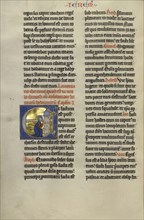 Initial E: Jeremiah Lamenting Jerusalem; Lille, probably, France; about 1270; Tempera colors, black ink, and gold leaf