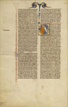 Initial D: Saint Jerome; Bologna, Emilia-Romagna, Italy; about 1280 - 1290; Tempera colors, gold leaf, and ink on parchment