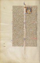 Initial D: Christ in Majesty; Bologna, Emilia-Romagna, Italy; about 1280 - 1290; Tempera colors, gold leaf, and ink on parchment
