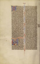 Initial E: Ezekiel's Vision of the Tetramorph; Bologna, Emilia-Romagna, Italy; about 1280 - 1290; Tempera colors, gold leaf