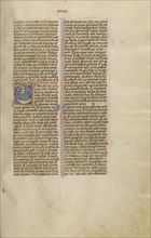 Initial E: Jonah; Bologna, Emilia-Romagna, Italy; about 1280 - 1290; Tempera colors, gold leaf, and ink on parchment; Leaf