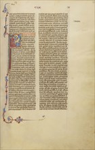 Initial F: Delivery of a Letter; Bologna, Emilia-Romagna, Italy; about 1280 - 1290; Tempera colors, gold leaf, and ink
