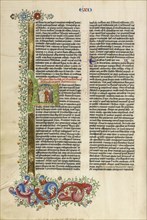 Initial H: The Exodus of the Israelites; Circle of Stefan Lochner, German, died 1451, Cologne, Germany; about 1450; Gold leaf