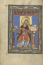 Saint Mark; Helmarshausen, Germany; about 1120 - 1140; Tempera colors, gold, and silver on parchment; Leaf: 22.9 x 16.5 cm