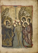 The Baptism of Christ; Nicomedia, or, Turkey; early 13th century - late 13th century; Tempera colors and gold leaf on parchment