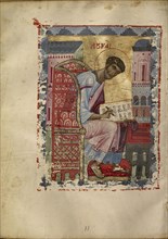 Saint Luke; Nicomedia, or, Turkey; early 13th century; Tempera colors and gold leaf on parchment; Leaf: 20.6 x 14.9 cm
