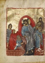 The Descent into Limbo; Nicaea, Turkey; early 13th century - late 13th century; Tempera colors and gold leaf on parchment; Leaf