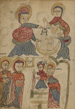 Bathing the Christ Child and The Presentation in the Temple; Lake Van, Turkey; 1386; Black ink and watercolors on paper