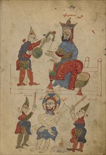 Christ before Pilate; The Flagellation; Lake Van, Turkey; 1386; Black ink and watercolors on paper bound between wood boards