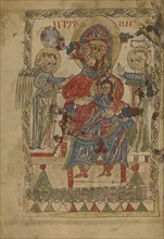 The Virgin and Child Enthroned; Lake Van, Turkey; 1386; Black ink and watercolors on paper bound between wood boards
