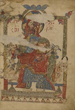 Christ in Majesty Surrounded by the Symbols of the Four Evangelists; Lake Van, Turkey; 1386; Black ink and watercolors on paper