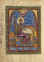 Saint Luke; Mesrop of Khizan, Armenian, active 1605 - 1651, Isfahan, Persia; 1615; Tempera colors, gold paint, and gold leaf