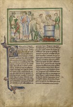 Emperor Domitian Speaking to Saint John the Evangelist and Saint John the Evangelist in a Vat of Boiling Oil; London