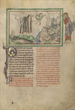 The Removal of the Two Witnesses and the Destruction of the City; London, probably, England; about 1255 - 1260; Tempera colors