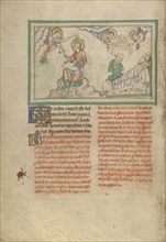 John Commanded to Write and the Blessed Dead; London, probably, England; about 1255 - 1260; Tempera colors, gold leaf, colored
