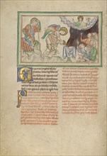 The Fifth Vessel: The Slandering of God; London, probably, England; about 1255 - 1260; Tempera colors, gold leaf, colored