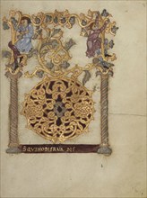 Decorated Initial D; Beauvais, probably, France; first quarter of 11th century; Tempera colors, gold, silver, and ink