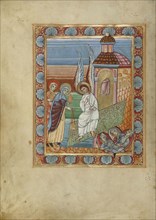 The Women at the Tomb; Fulda, Germany; about 1025–1050; Tempera colors and gold on parchment; Ms. Ludwig V 2, fol. 19v