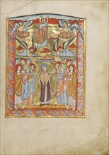 The Ascension; Mainz, Germany; about 1025 - 1050; Tempera colors and gold on parchment; Ms. Ludwig V 2, fol. 20