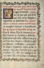 Initial T: A Priest Celebrating Mass; Fra Vincentius a Fundis, Italian, active about 1560s, Nola, Campania, Italy; 1567