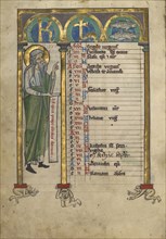 Joel; Würzburg, Germany; about 1240 - 1250; Tempera colors, gold leaf, and silver leaf on parchment; Leaf: 22.7 x 15.7 cm
