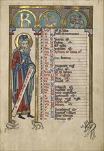 Nahum; Würzburg, Germany; about 1240 - 1250; Tempera colors, gold leaf, and silver leaf on parchment; Leaf: 22.7 x 15.7 cm