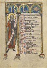 Haggai; Würzburg, Germany; about 1240 - 1250; Tempera colors, gold leaf, and silver leaf on parchment; Leaf: 22.7 x 15.7 cm