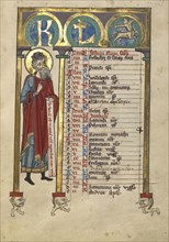 Zechariah; Würzburg, Germany; about 1240 - 1250; Tempera colors, gold leaf, and silver leaf on parchment; Leaf: 22.7 x 15.7 cm