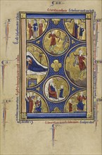 Scenes from the Lives of Isaac, Jacob, and Esau; Paris, France; about 1250 - 1260; Tempera colors, gold leaf, and ink