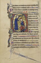 Initial D: The Annointing of David; Paris, France; about 1250 - 1260; Tempera colors, gold leaf, and ink on parchment; Leaf