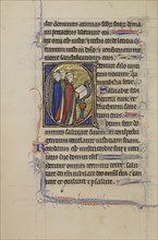 Initial C: Clerics Singing; Paris, France; about 1250 - 1260; Tempera colors, gold leaf, and ink on parchment; Leaf