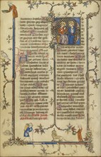 Initial D: God the Father and Christ; Paris, France; about 1320 - 1325; Tempera colors, gold leaf, and ink on parchment; Leaf