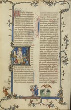 Initial A: The Resurrection; Paris, France; about 1320 - 1325; Tempera colors, gold leaf, and ink on parchment; Leaf