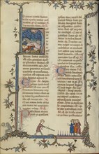 Initial H: The Conversion of Saint Paul; Paris, France; about 1320 - 1325; Tempera colors, gold leaf, and ink on parchment; Leaf