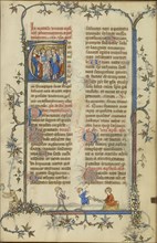 Initial T: The Twelve Apostles; Paris, France; about 1320 - 1325; Tempera colors, gold leaf, and ink on parchment; Leaf