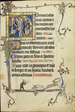Initial D: The Betrayal of Christ; Initial D: Christ in the Clouds and Nuns in Prayer; Northeastern France, France; about 1300