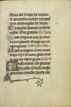 Initial G: The First Steps of Jesus; Northeastern France, France; about 1300; Tempera colors, gold leaf, and ink on parchment