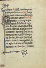 Initial O: An Apostle Preaching; Northeastern France, France; about 1300; Tempera colors, gold leaf, and ink on parchment; Leaf
