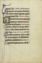 Initial C: Two Clerics Singing; Northeastern France, France; about 1300; Tempera colors, gold leaf, and ink on parchment; Leaf