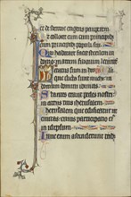 Initial L: Clerics Singing; Northeastern France, France; about 1300; Tempera colors, gold leaf, and ink on parchment; Leaf
