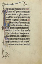 Initial L: Christ Speaking to Four Men; Northeastern France, France; about 1300; Tempera colors, gold leaf, and ink on parchment