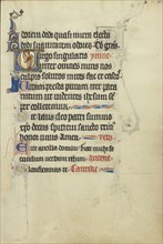 Initial V: A Crowned Female Saint with a Book and a Martyr's Palm; Northeastern France, France; about 1300; Tempera colors, gold