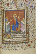 Christ in Majesty; Paris, France; about 1400 - 1410; Tempera colors, gold leaf, gold paint, and ink on parchment; Leaf