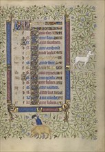 A Man Slaughtering a Pig; Zodiacal Sign of Capricorn; Follower of the Egerton Master, French , Netherlandish, active about 1405
