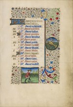 A Man Mowing; Zodiacal Sign of Cancer; Workshop of the Bedford Master, French, active first half of 15th century, Paris, France