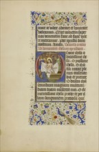 Initial O: The Man of Sorrows; Master of the Llangattock Hours, Flemish, active about 1450 - 1460, Bruges illuminated