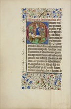 Initial O: The Martyrdom of Saint Erasmus; Master of the Llangattock Hours, Flemish, active about 1450 - 1460, Bruges